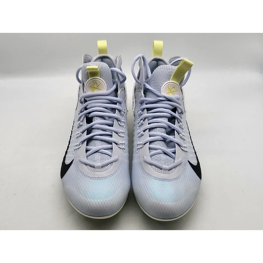 Nike Huarache 9 Elite Mid LAX SE Grey Black Men 10 FV6149-001‎ Cleats NWOB